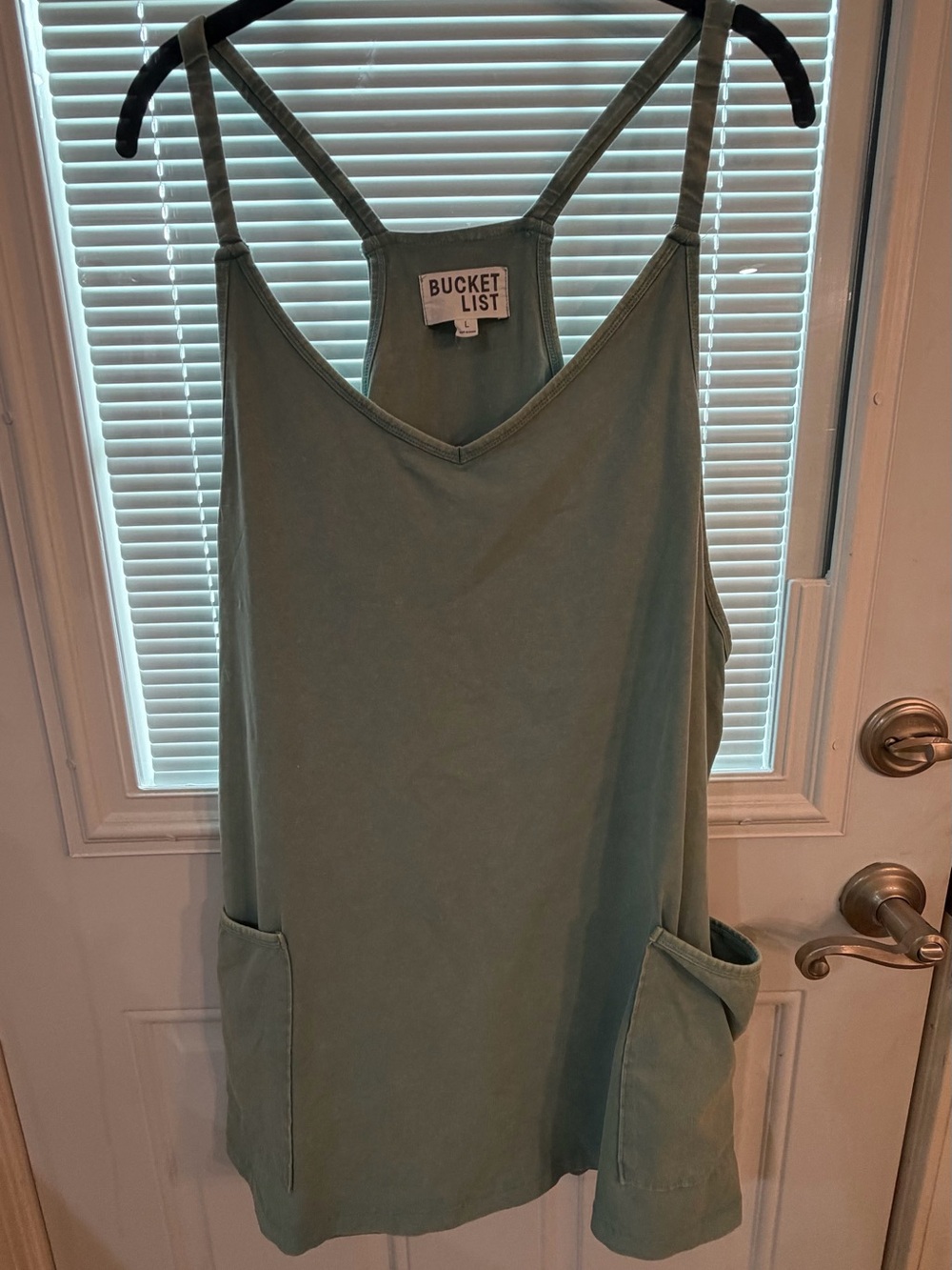BUCKETLIST Sage Green Cotton Athletic Dress  with Pockets Size L